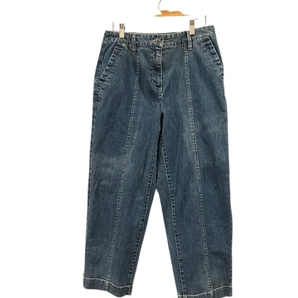 Talbots Jeans Talbots Wide Leg Crop Jeans Light Wash Denim